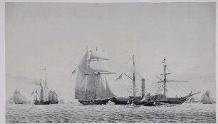 Schleswig-Holsteinische Flotille im Kieler Hafen (1850)