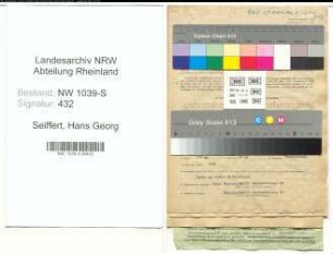 Entnazifizierung Hans Georg Seiffert , geb. 23.10.1895 (Handelsvertreter)