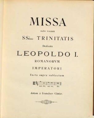 Messen : 1. Missa SS. Trinitatis, 2. Missa S. Caroli (Canonica), 3. Missa quadragesimalis, 4. Missa purificationis