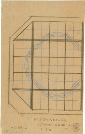 Pfann, Paul; München, Georgenstr.; Haus Schneider - Lichthof - Oberlicht (Detail)