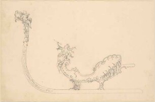 Prunkschlitten nach links, mit Diana, Putto und Eule