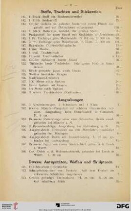 Stoffe, Trachten und Stickereien (Nr. 141-160)
