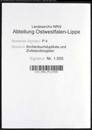 Kirchenbuchduplikate der katholischen Gemeinde (GHT 1857). (Gemeinde: Benninghausen, katholische Gemeinde)