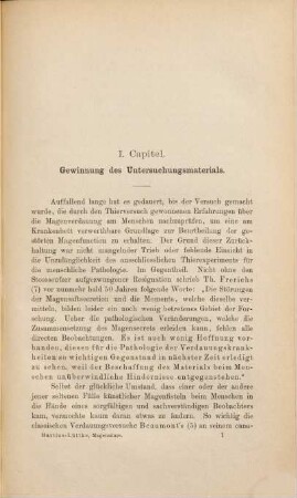 Die Magensäure des Menschen : Kritisch und experimentell bearbeitet von F. Martius und J. Lüttke
