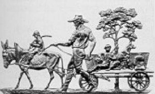 Wandrelief "Ausfahrt mit dem Esel"