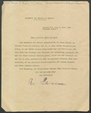 Brief an Ferruccio Busoni : 05.06.1924