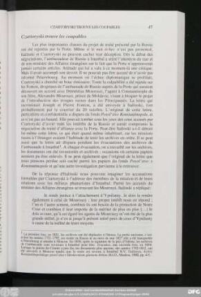 Czartoryski trouve les coupables