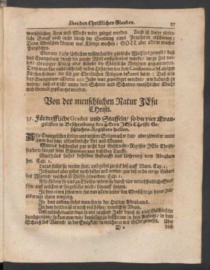 Von der menschlichen Natur JEsu Christi