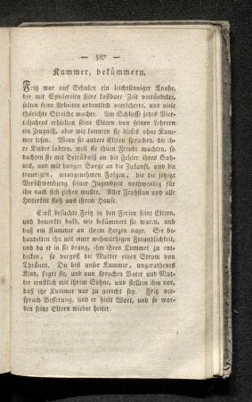 Kummer, bekümmern.