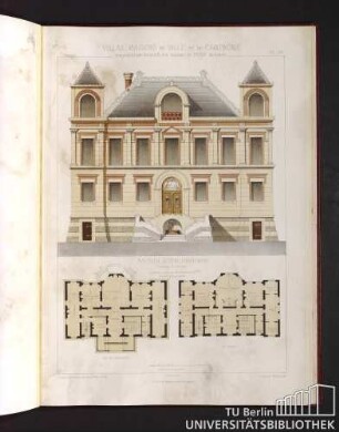Villas, maisons de ville et de campagne. Composées sur les motifs des maisons de Paris moderne. Maison Autrichienne. Rez-de-chaussée. 1er Etage.