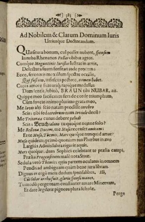 Ad Nobilem & Clarum Dominum Iuris Utriusque Doctorandum