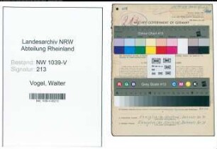 Entnazifizierung Walter Vogel , geb. 10.10.1902 (Bahnfahrdienstleiter)