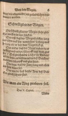 Wie man ein Wog probiren soll. Das V. Capitel.