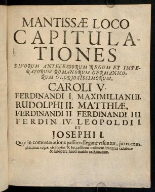 1-50, Capitulationes