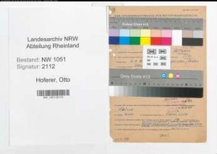 Entnazifizierung Otto Hoferer , geb. 06.11.1898 (Angestellter)