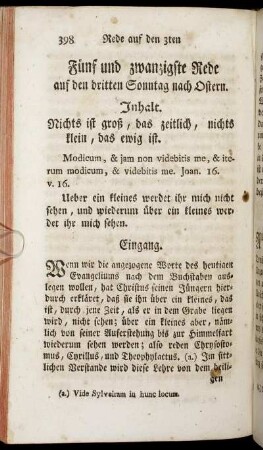 Fünf und zwanzigste Rede auf den dritten Sonntag nach Ostern.