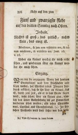 Fünf und zwanzigste Rede auf den dritten Sonntag nach Ostern.