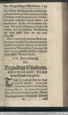 XVII. Betrachtung. Die Begnädigt Sünderin