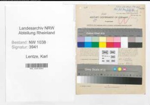 Entnazifizierung Karl Lentze , geb. 16.01.1891 (Arzt)