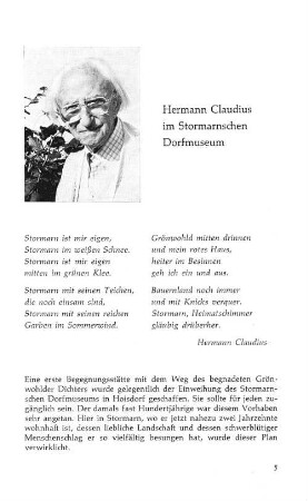 Hermann Claudius im Stormarnschen Dorfmuseum