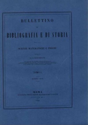 Tomo I. Agosto 1868.