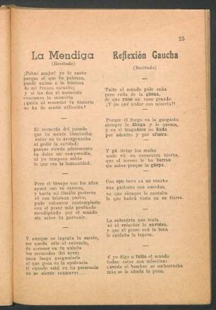 La Mendiga : (Recitado)
