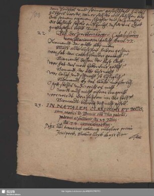 Nr. 23-24. In natalem ... medici D. Joannis sub Tilia patru u. Elegia
