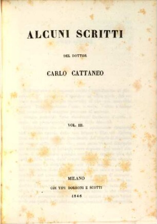 Alcuni scritti del dottor Carlo Cattaneo. 3