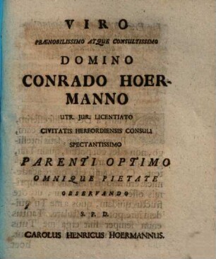Programma Jo. Philippi Slevogtii, D. ... hoc tempore Decani Lectioni auspicali Caroli Henrici Hoermanni ... praemissum