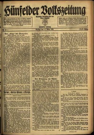 Ausgabe vom Freitag, den 11. März 1921.