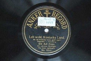 Enthält außerdem: Der Schwanfluss. Swanee river, Negerlied. Heimweh. Old folks at home. Coon-Song Leb wohl, Kentucky Land : Negerlied. Coon-Song