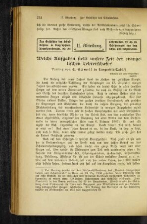Welche Aufgaben stellt unsere Zeit der evangelischen Lehrerschaft? : Vortrag