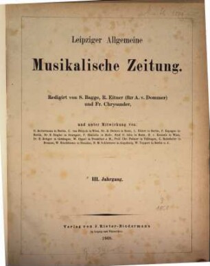 Leipziger allgemeine musikalische Zeitung. 3, 3. 1868