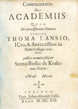 Commentatio De Academiis