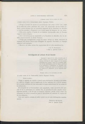 Investigación del artículo 10° del decreto