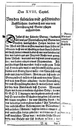 Das XVIII. Capitel. Von den subtielen und geschwinden Außflüchten, dardurch wir uns von Verrichtung deß Guten, pflegen außzudrehen.