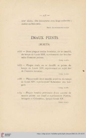 Émaux Peints Sujets (Nr. 1056 - 1068)