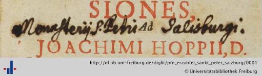 [Provenienz]: Erzabtei Sankt Peter Salzburg