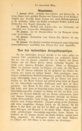 Von den italienischen Kriegsschauplätzen