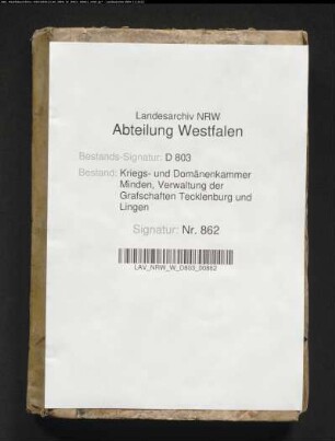 Prästationsregister von der Grafschaft Tecklenburg