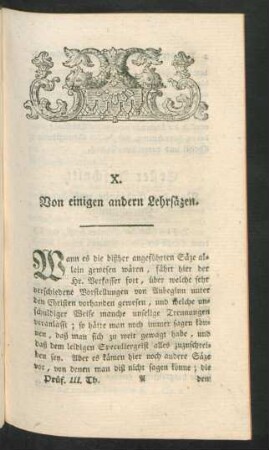 X. Von einigen andern Lehrsäzen