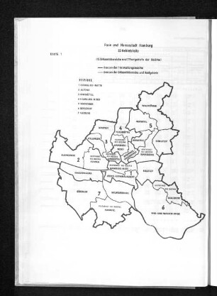 Karte 1 Freie und Hansestadt Hamburg 22 Gebietsteile