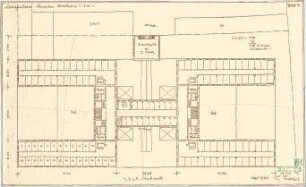Fischer, Theodor; München - Westend, Bergmannstr.; Ledigenheim - Vorentwurf (Grundriss 1. OG, 2. OG u. 3. OG)