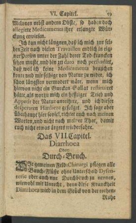 Das VII. Capitel. Diarrhoea Oder: Durch-Bruch