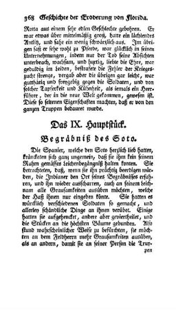 Das IX. Hauptstück - Begräbniß des Soto.