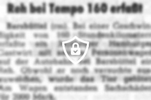 Reh bei Tempo 160 erfaßt