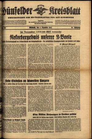 Ausgabe vom Mittwoch, den 02. Dezember 1942.