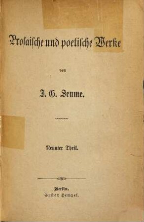 Prosaische und poetische Werke, 9