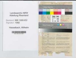 Entnazifizierung Wilhelm Hasselbach, geb. 06.03.1885 (Lehrer)