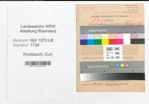Entnazifizierung Curt Knoblauch , geb. 15.03.1887 (Bankbeamter)